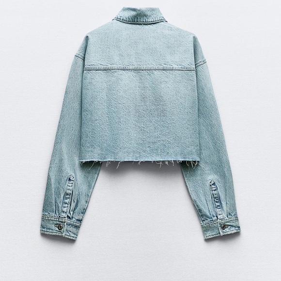 ZARA Cropped Jean Jacket - Picture 4 of 9